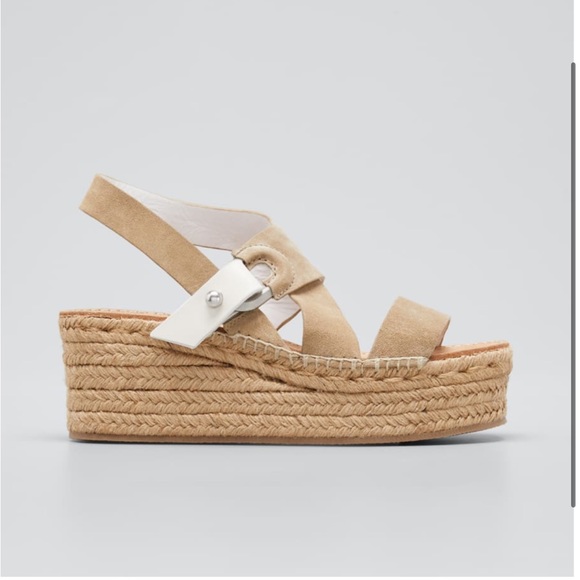 Rag & Bone August Suede Wedge Platform Sandals 36 1/2 - Picture 2 of 7